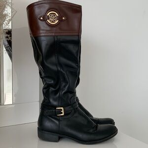 Liz Claiborne Black Faux Leather Boots Size 7